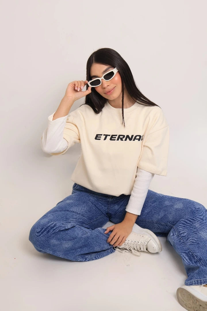 Camiseta Creme Oversize Strangers