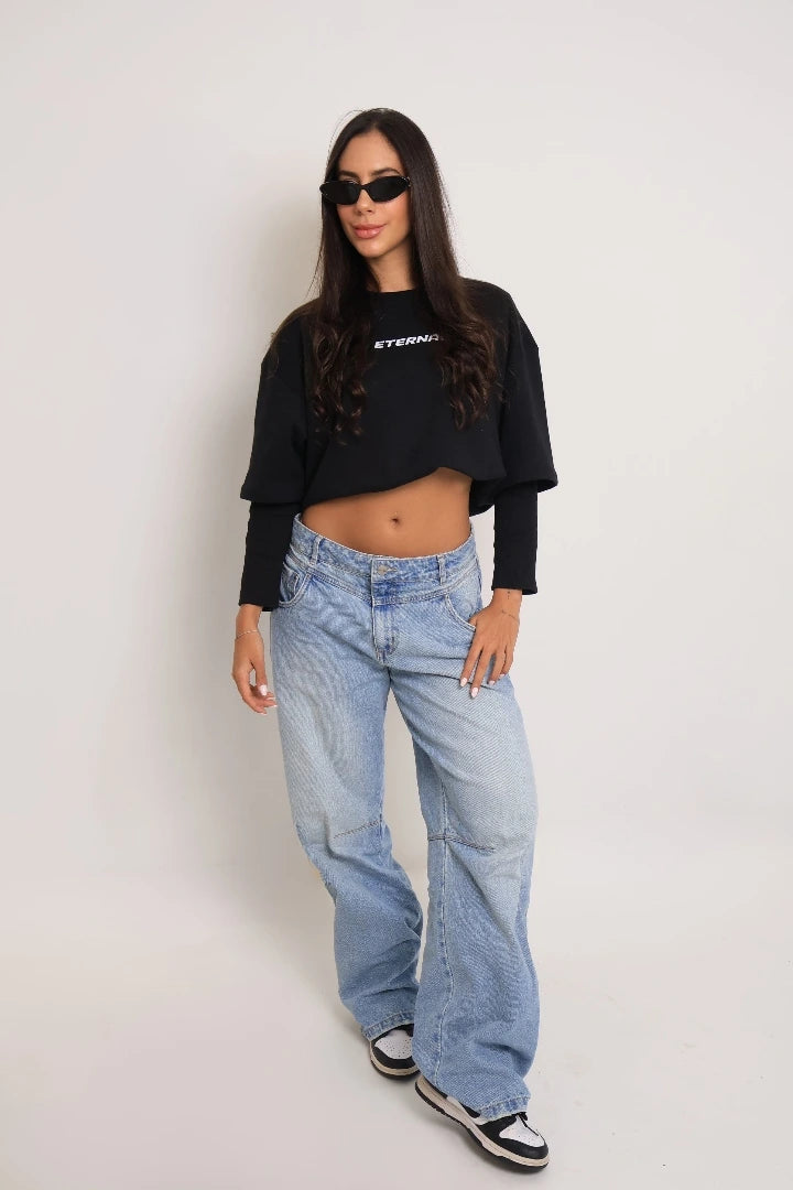 Camiseta Negra Regular Fit Siluetas