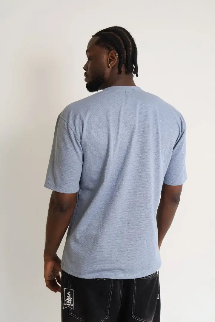 Camiseta Texturas Azul Menta Regular Fit Pocket