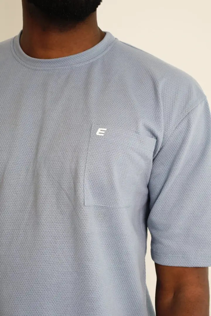 Camiseta Texturas Azul Menta Regular Fit Pocket