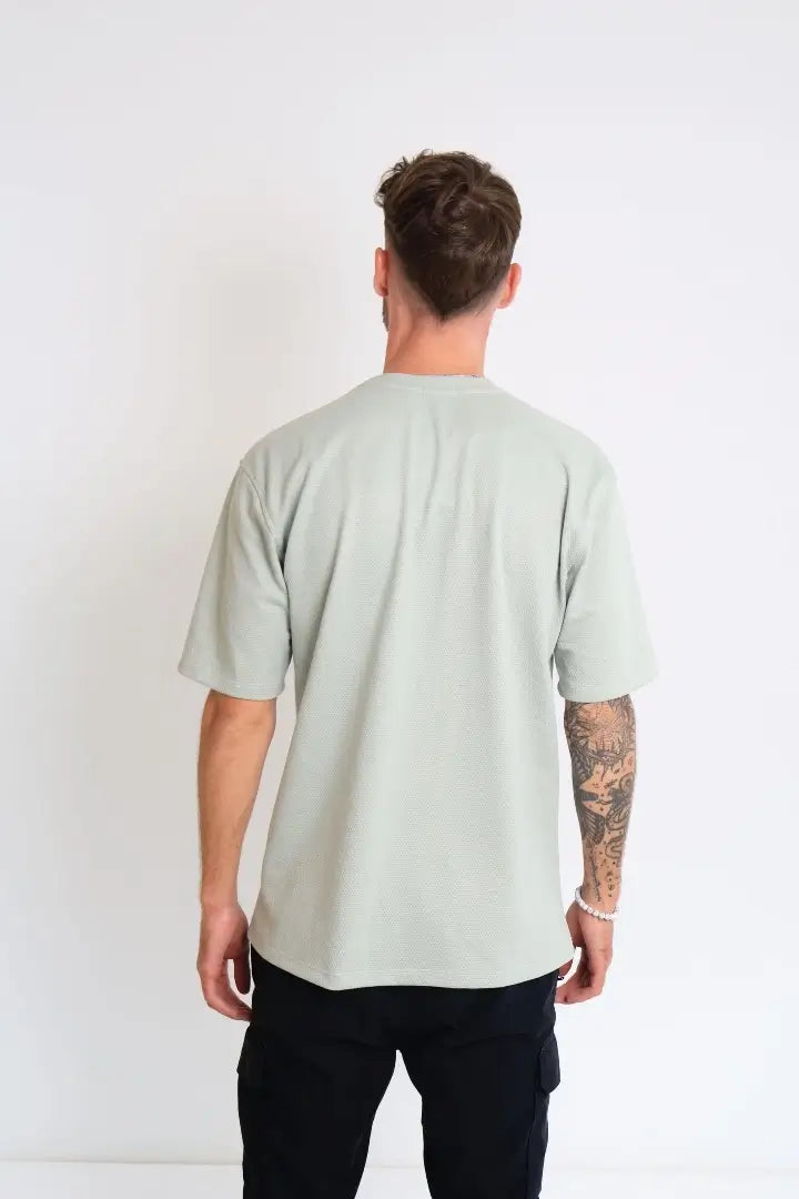 Camiseta Texturas Verde Oliva Regular Fit Pocket